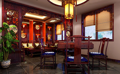 达尔罕茂明安联合古典中式风格茶楼包间设计装修效果图